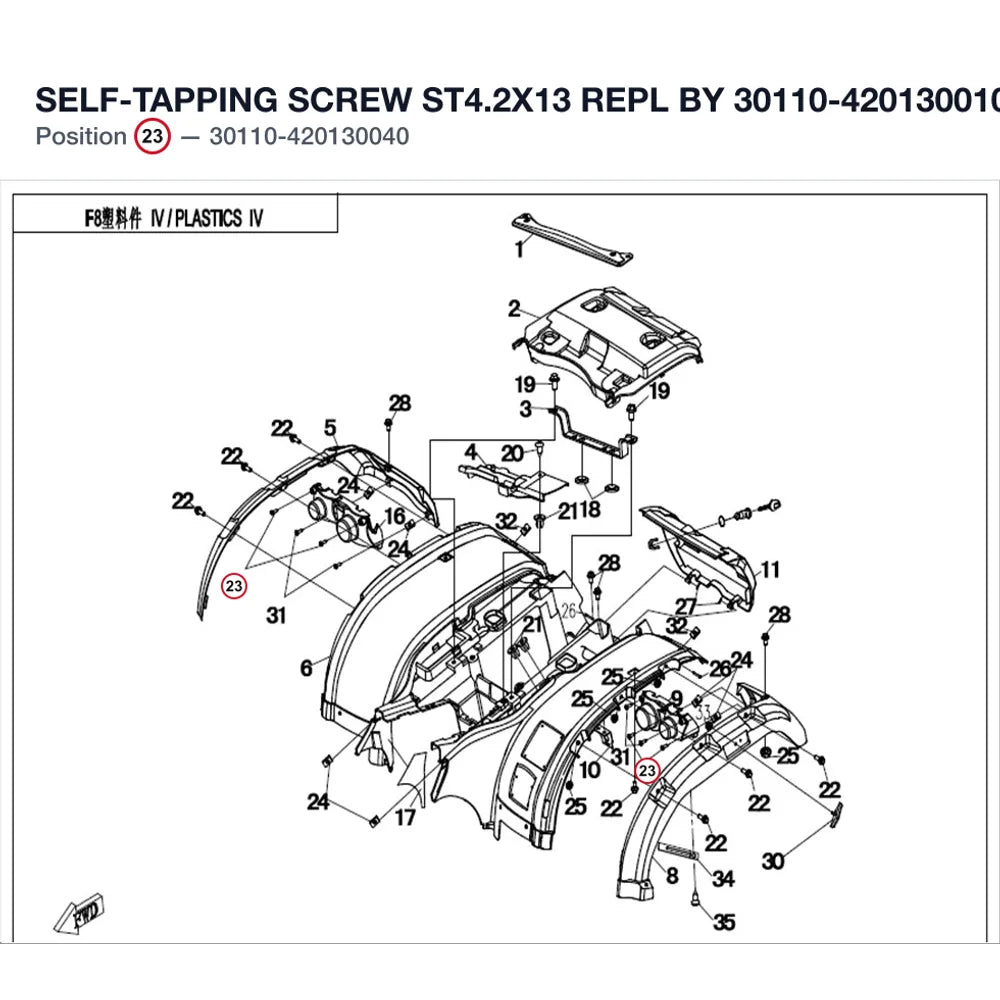 SELF-TAPPING SCREW ST4.2X13 REPL BY 30110-420130010 product image