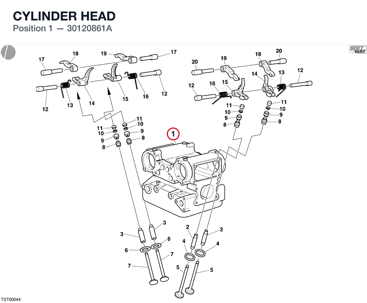 CYLINDER HEAD 30120861A diagram position