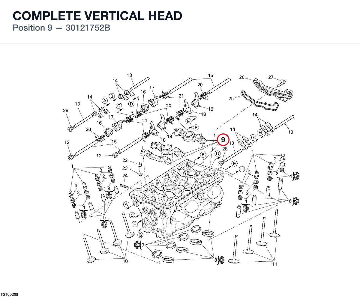 COMPLETE VERTICAL HEAD 30121752B diagram position