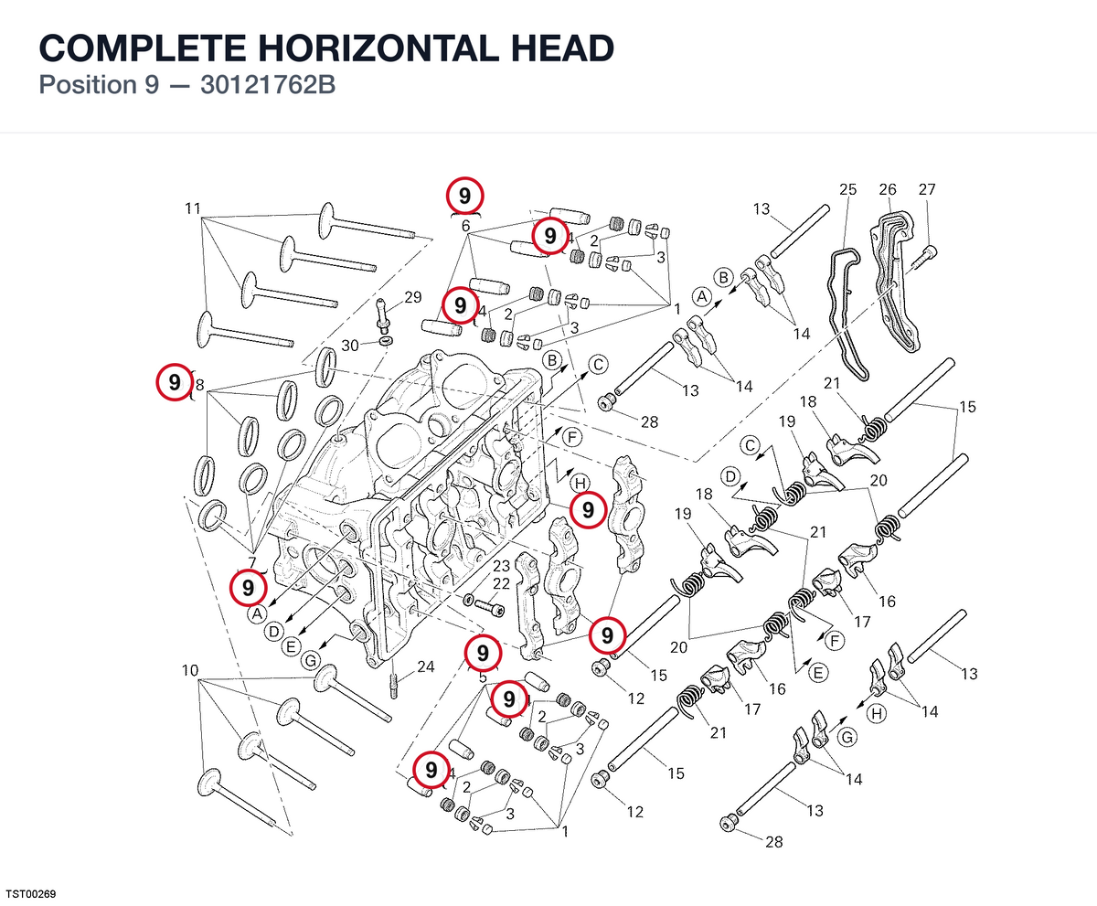 COMPLETE HORIZONTAL HEAD 30121762B diagram position