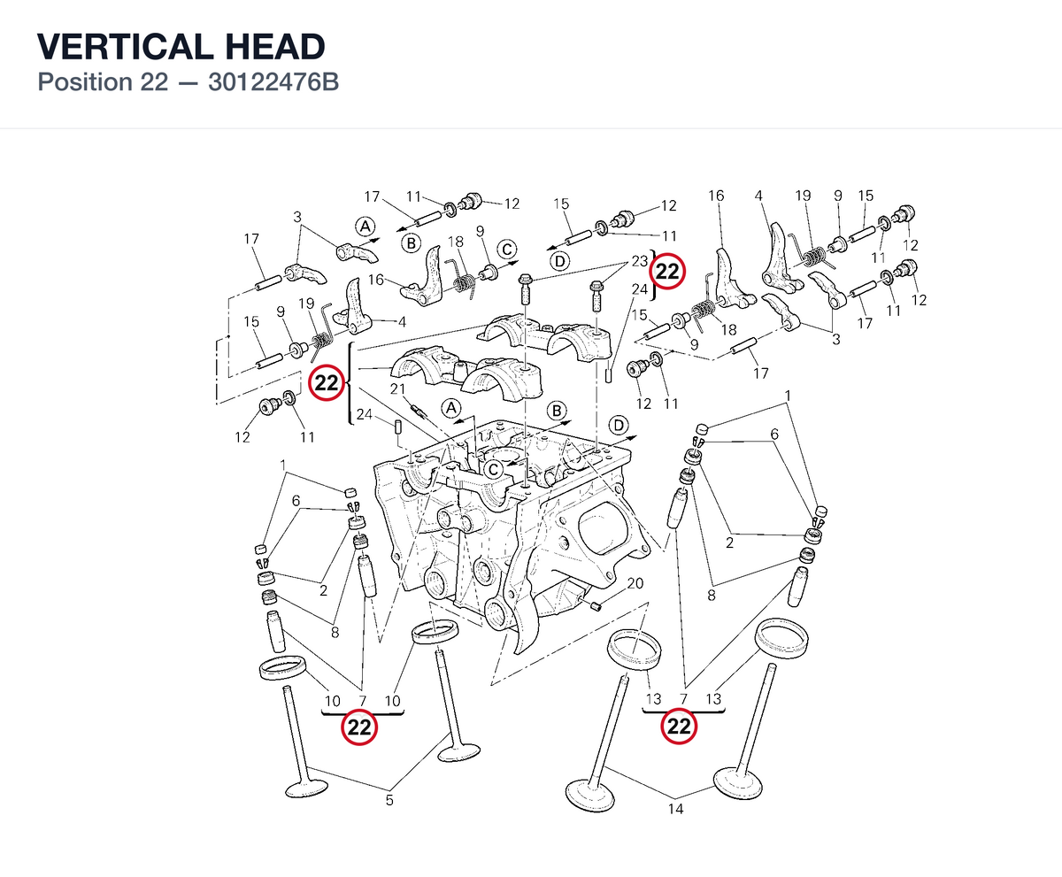 VERTICAL HEAD 30122476B diagram position