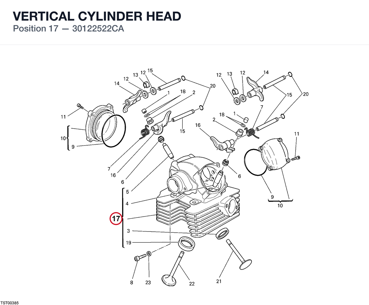 VERTICAL CYLINDER HEAD 30122522CA diagram position