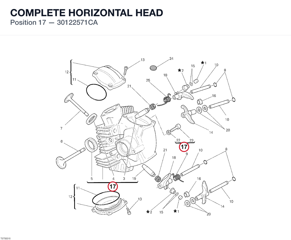 COMPLETE HORIZONTAL HEAD 30122571CA diagram position