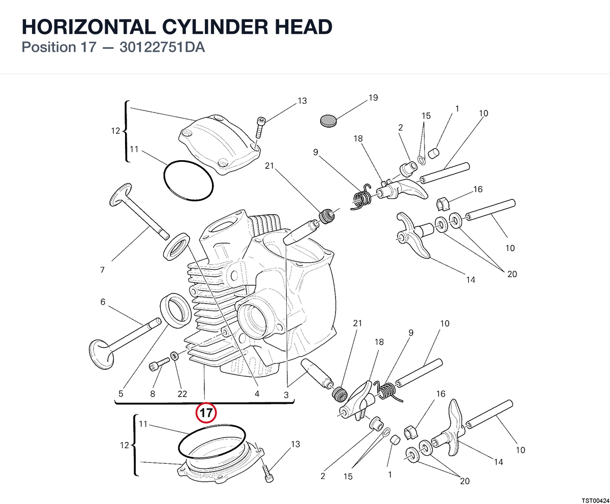 HORIZONTAL CYLINDER HEAD 30122751DA diagram position