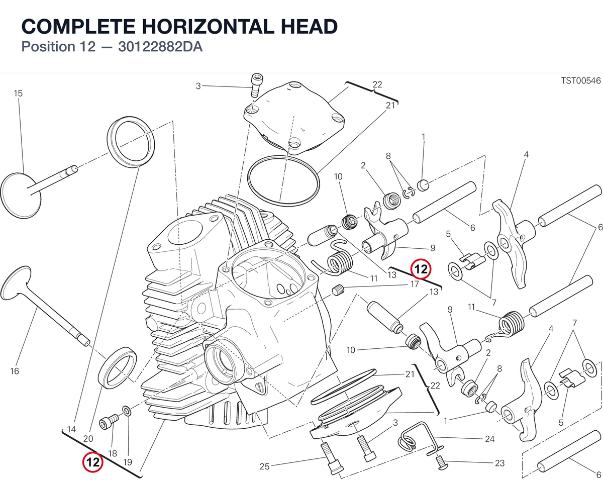 COMPLETE HORIZONTAL HEAD 30122882DA diagram position