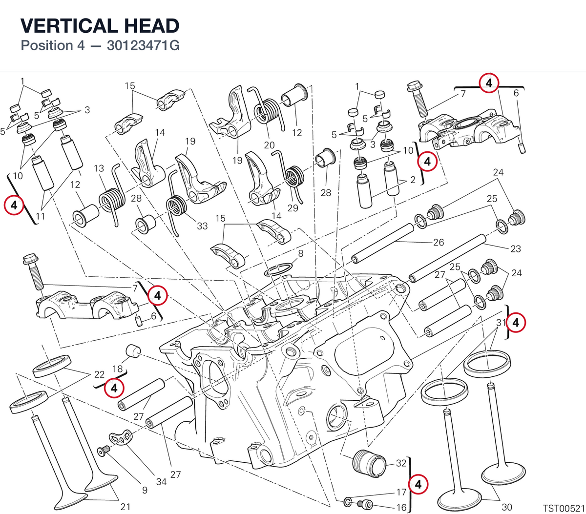 VERTICAL HEAD 30123471G diagram position
