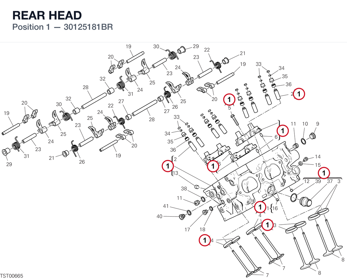 REAR HEAD 30125181BR diagram position