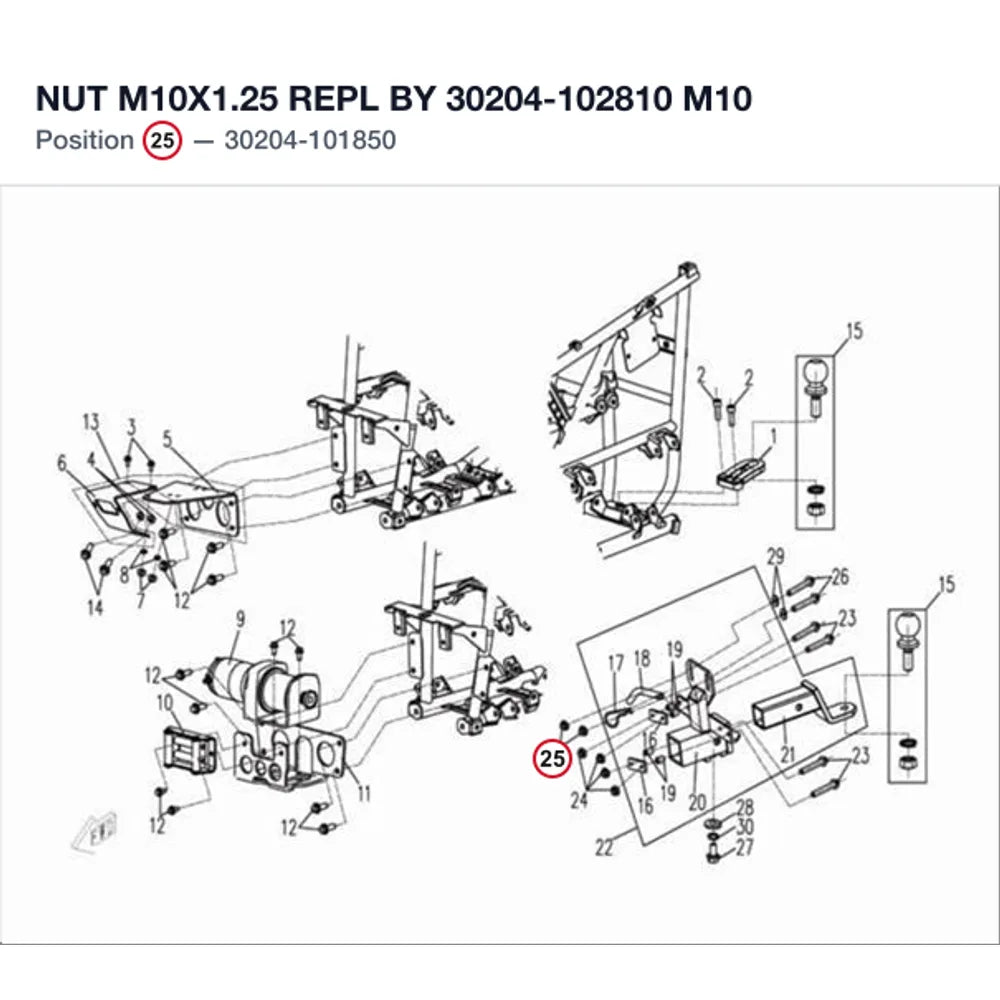 NUT M10X1.25 REPL BY 30204-102810 product image