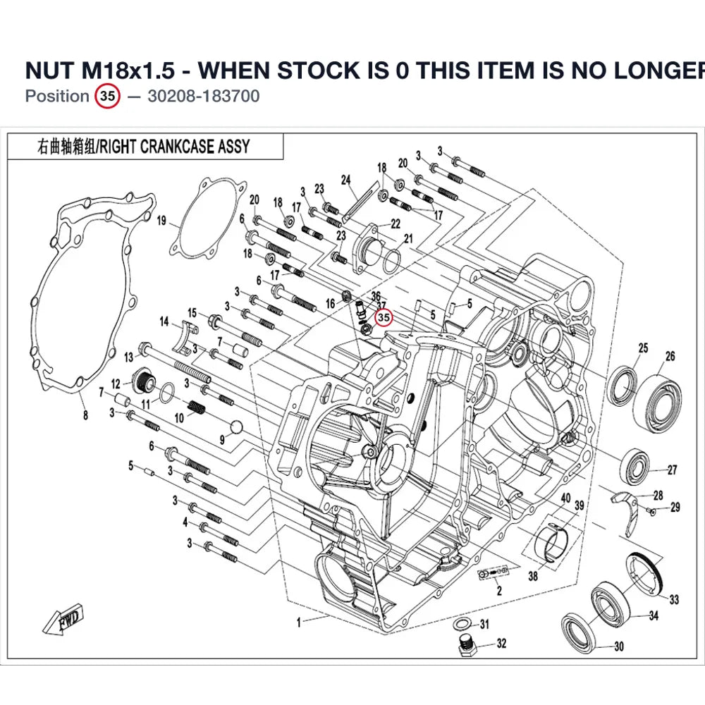 NUT M18x1.5 - WHEN STOCK IS 0 THIS ITEM IS NO LONGER AVAILABLE product image