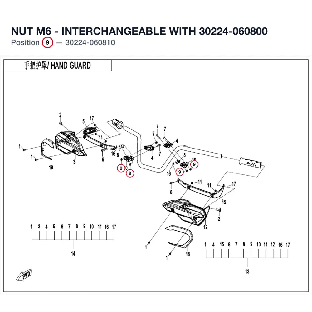NUT M6 - INTERCHANGEABLE WITH 30224-060800 product image