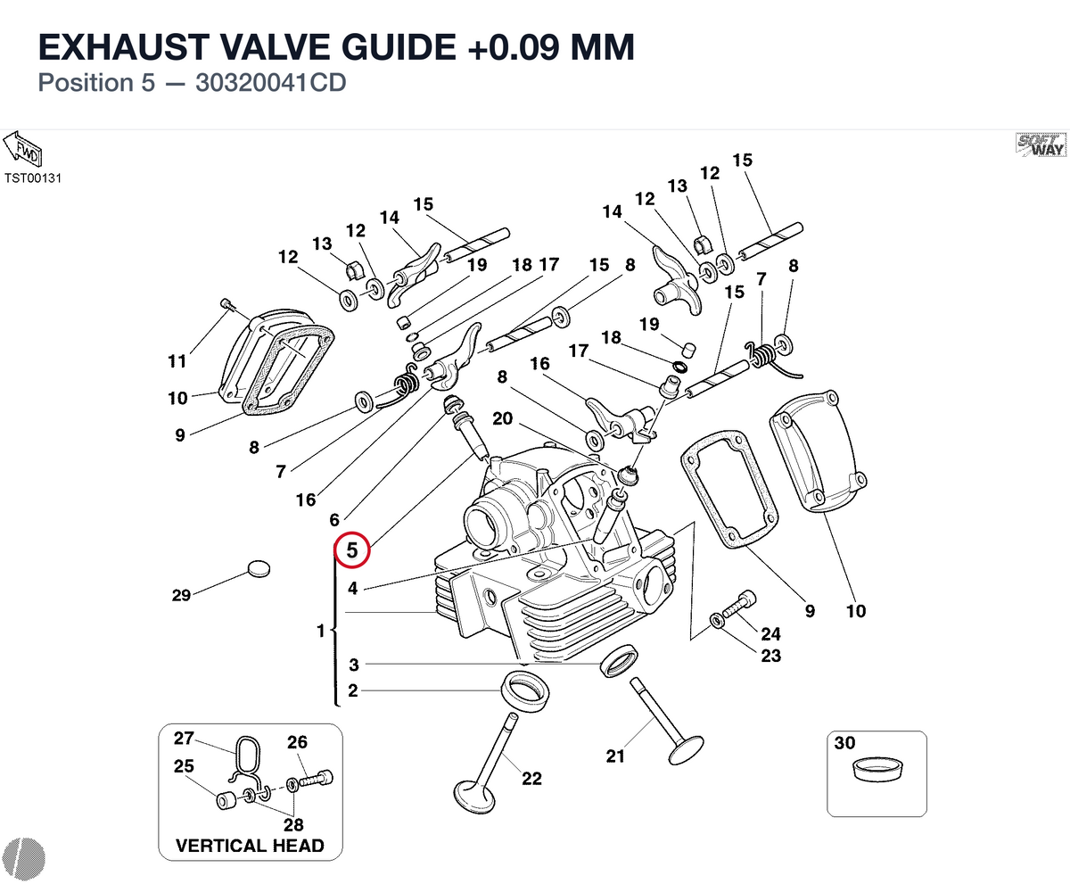 EXHAUST VALVE GUIDE +0.09 MM