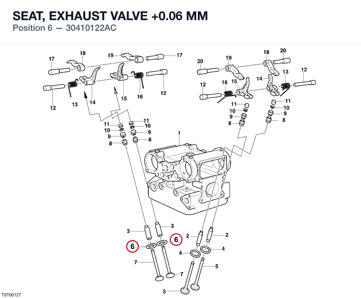 SEAT, EXHAUST VALVE +0.06 MM