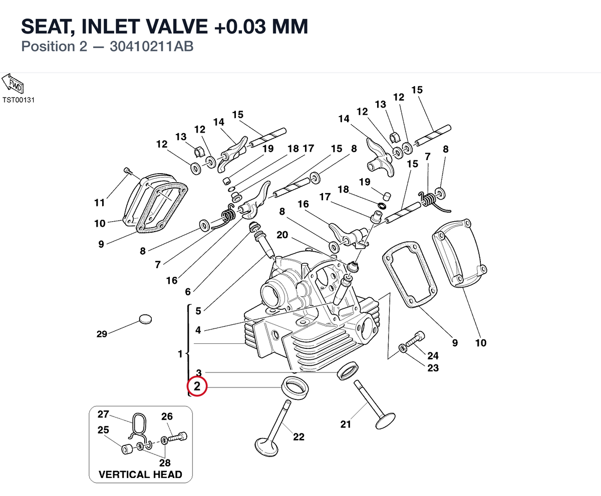 SEAT, INLET VALVE +0.03 MM