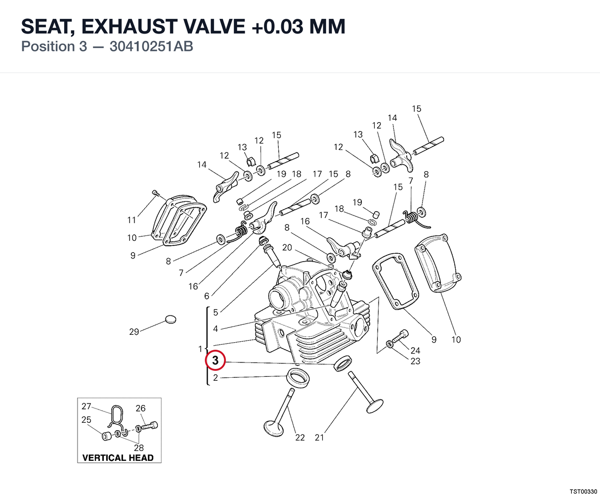 SEAT, EXHAUST VALVE +0.03 MM