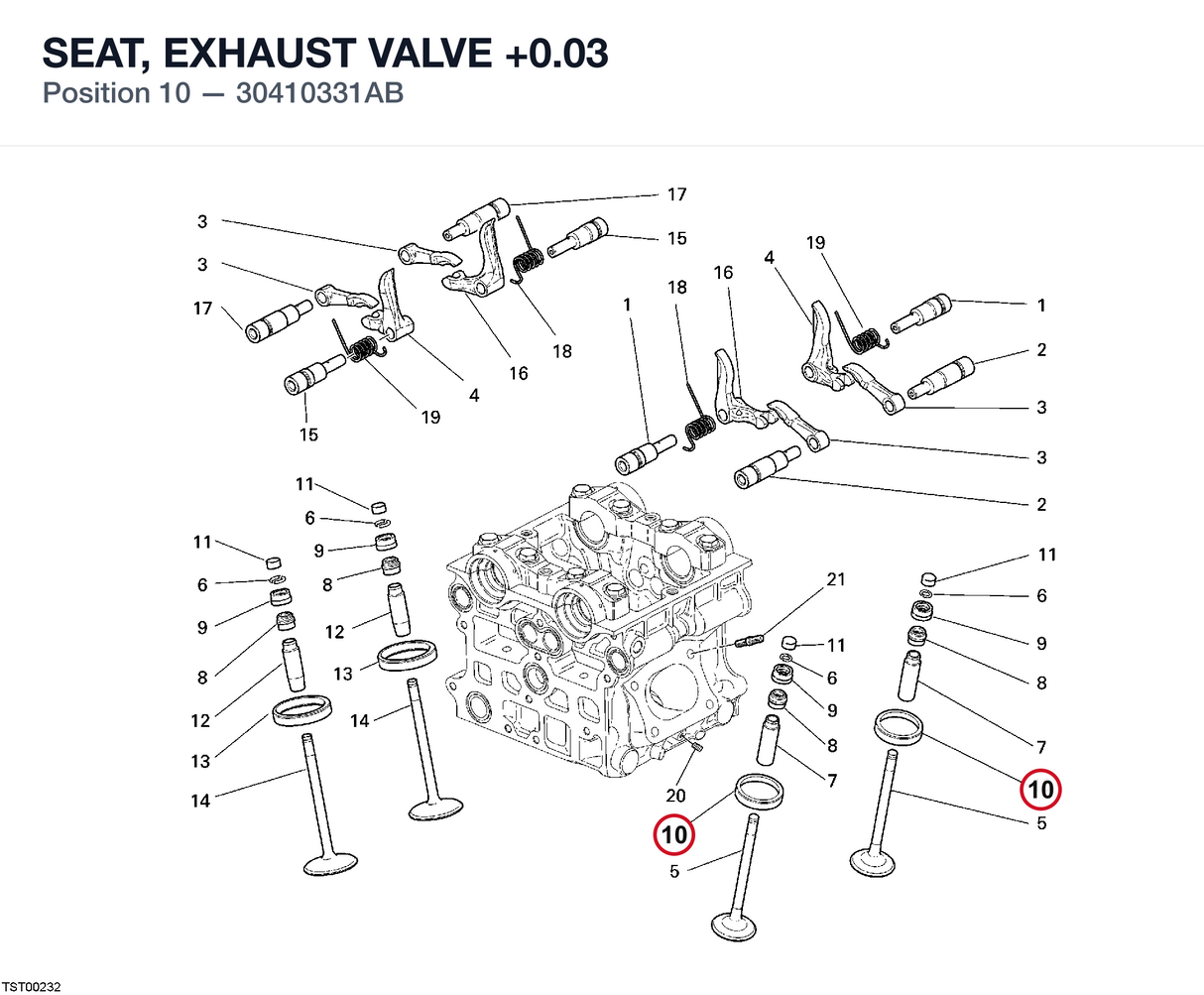 SEAT, EXHAUST VALVE +0.03