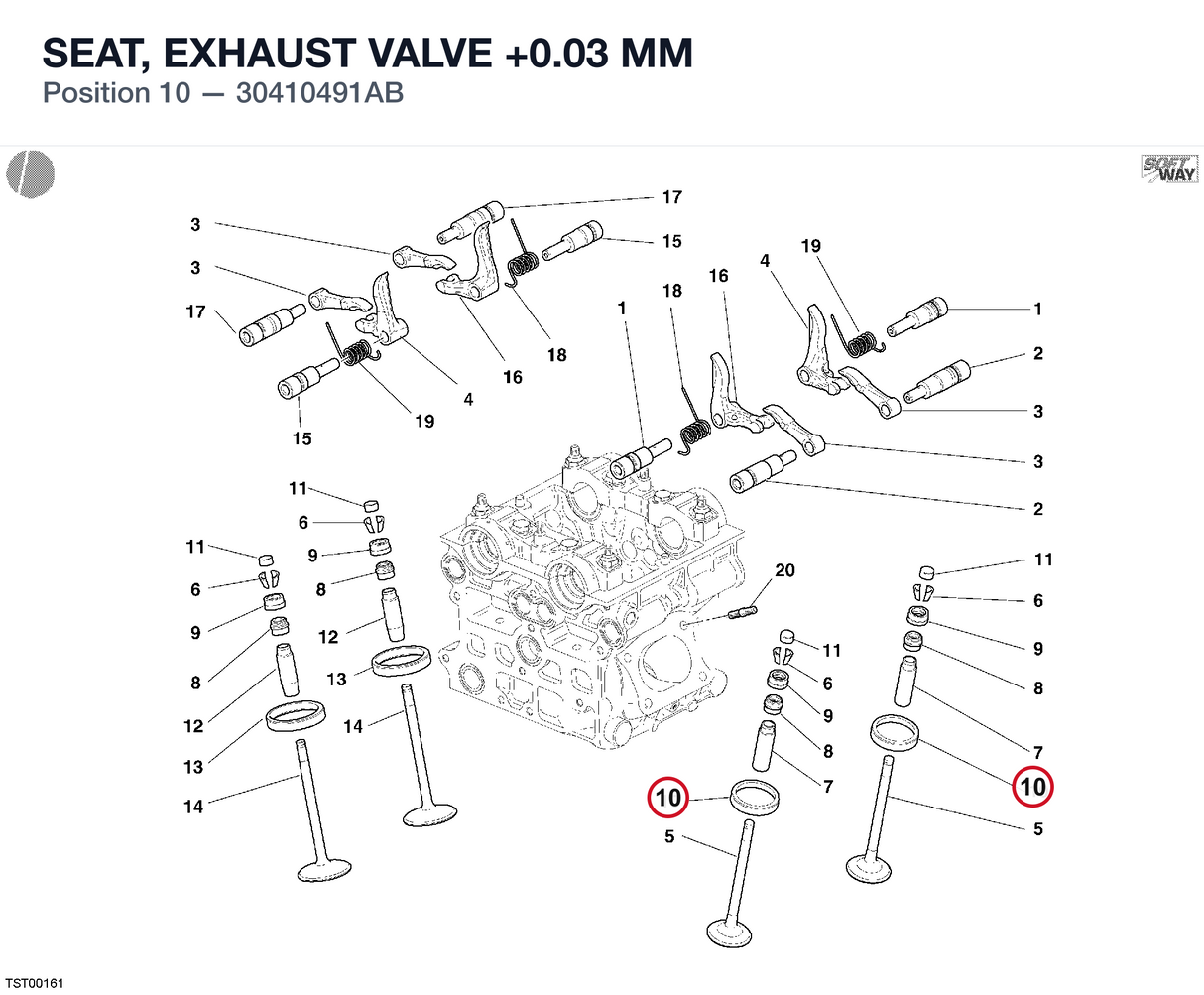 SEAT, EXHAUST VALVE +0.03 MM