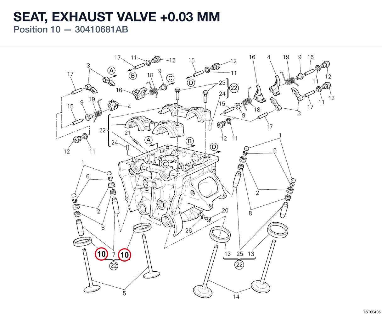 SEAT, EXHAUST VALVE +0.03 MM