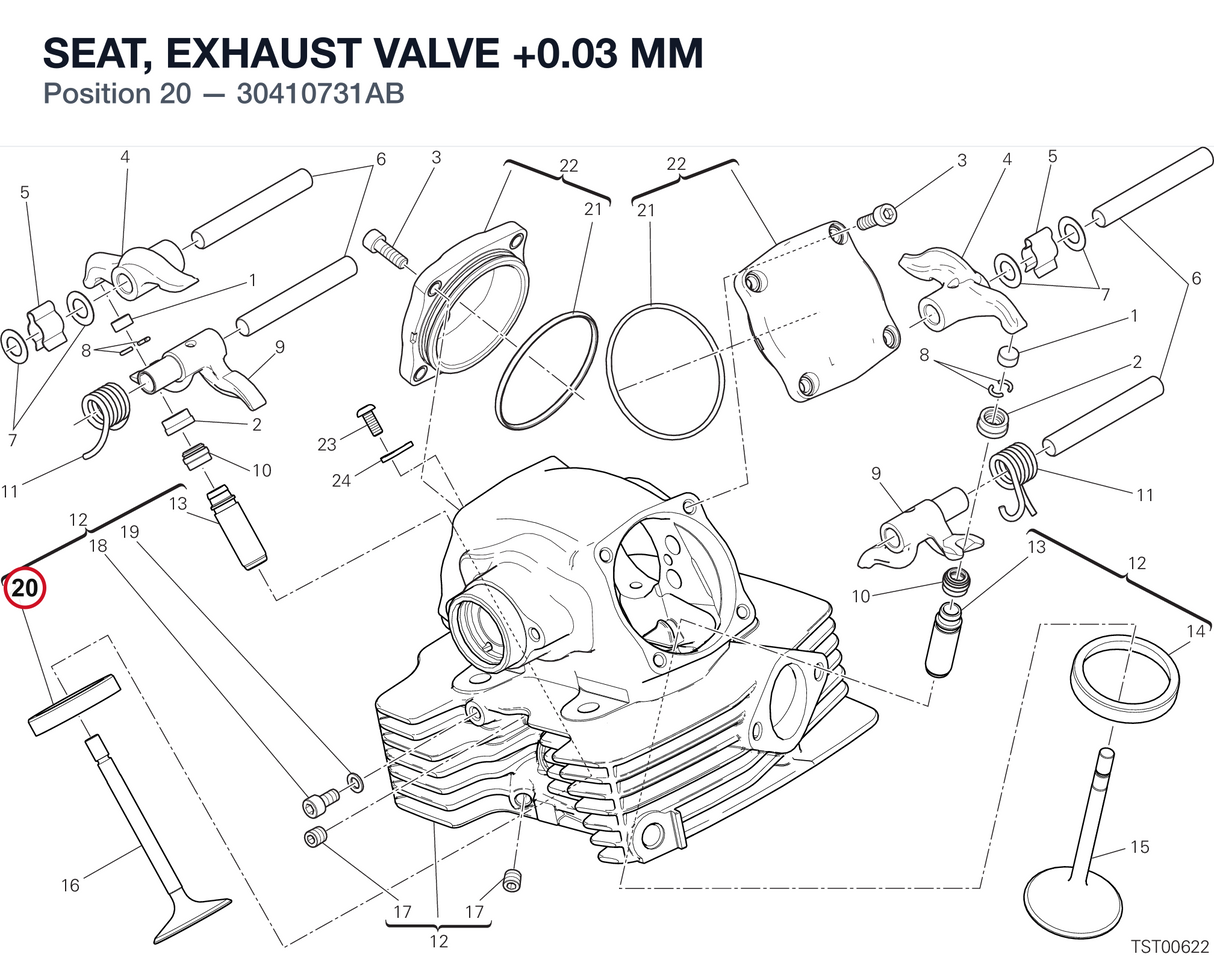 SEAT, EXHAUST VALVE +0.03 MM