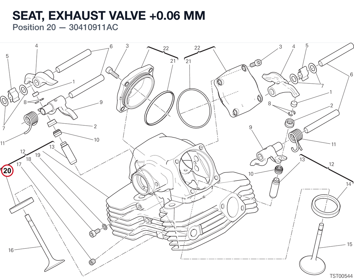 SEAT, EXHAUST VALVE +0.06 MM