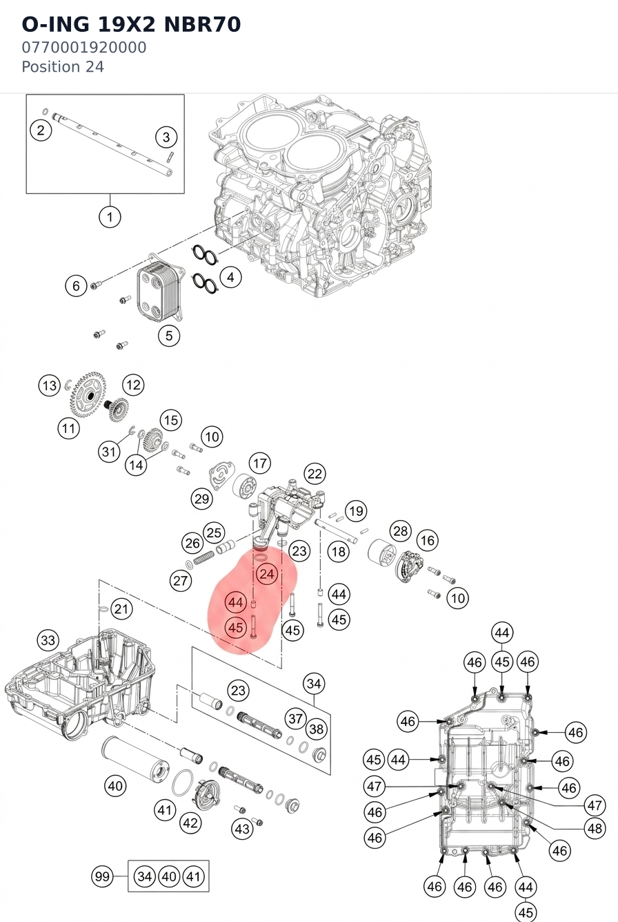 Diagram preview: O-ING 19X2 NBR70 (0770001920000)