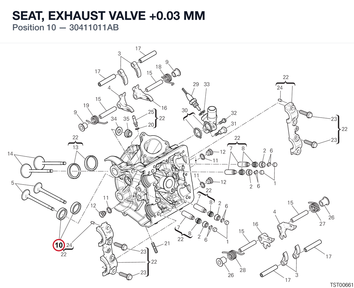 SEAT, EXHAUST VALVE +0.03 MM
