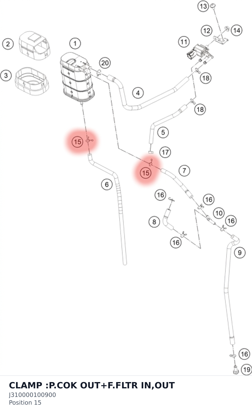Diagram preview: CLAMP :P.COK OUT+F.FLTR IN,OUT (J310000100900)