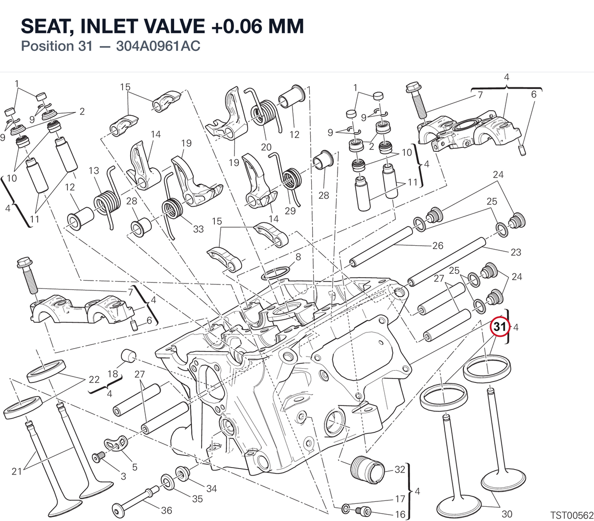 SEAT, INLET VALVE +0.06 MM