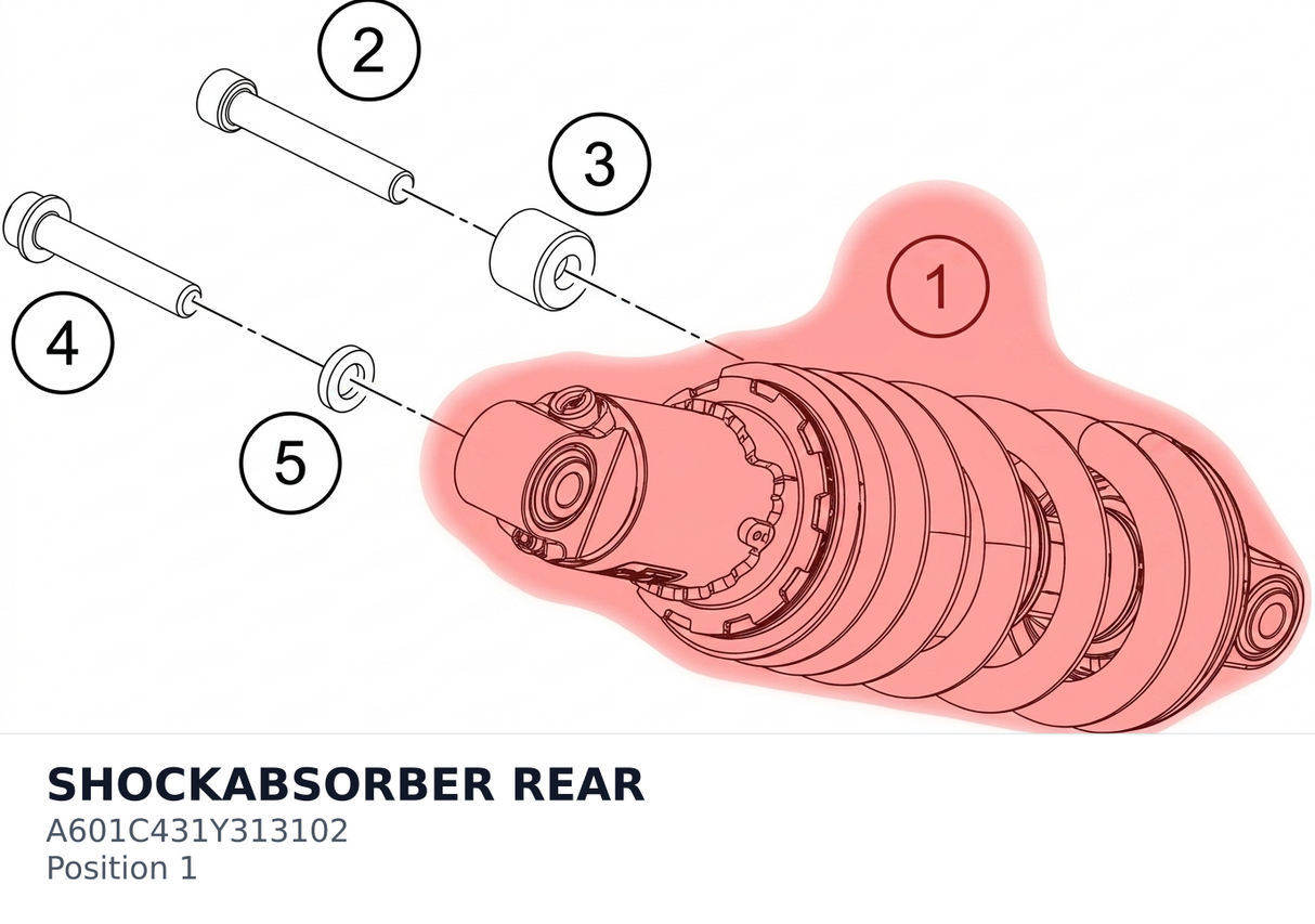 Diagram preview: SHOCKABSORBER REAR (A601C431Y313102)
