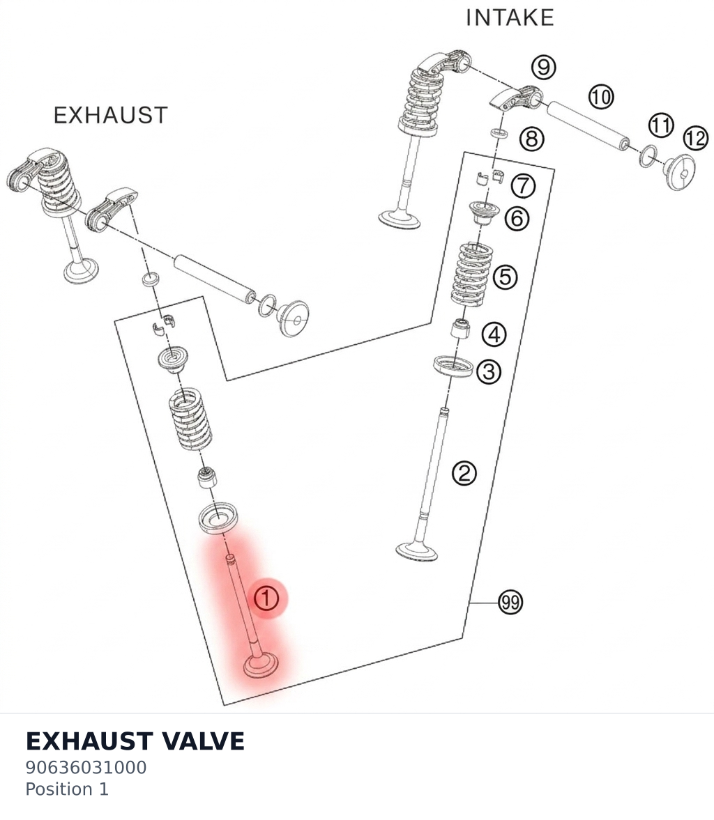Diagram preview: EXHAUST VALVE (90636031000)