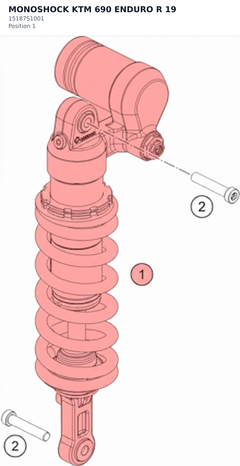Diagram preview: MONOSHOCK KTM 690 ENDURO R 19 (15187S1001)