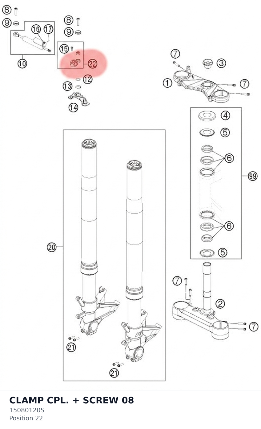Diagram preview: CLAMP CPL. + SCREW 08 (15080120S)
