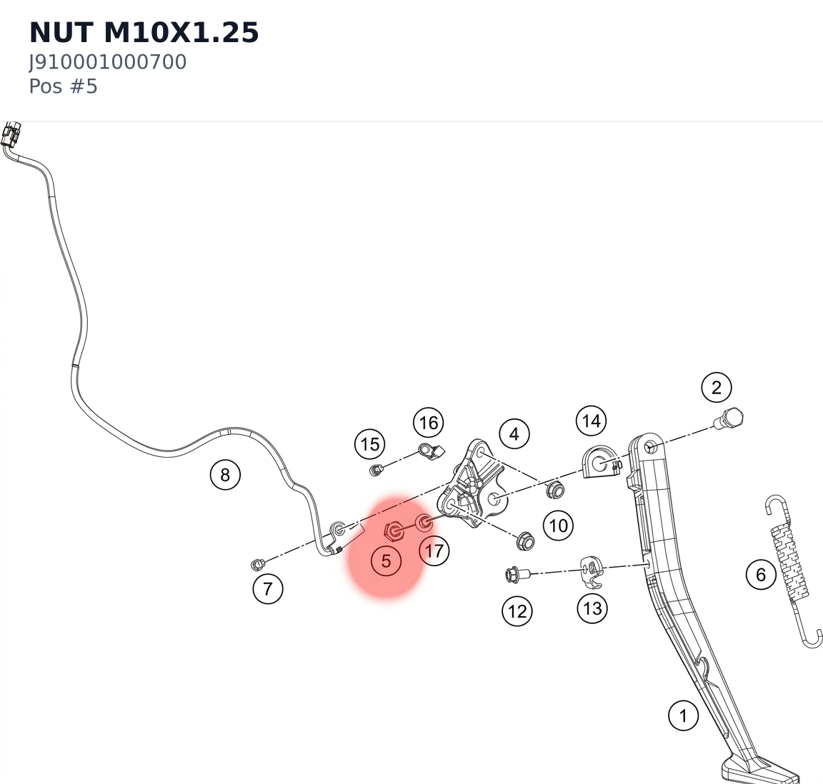 Diagram preview: NUT M10X1.25 (J910001000700)