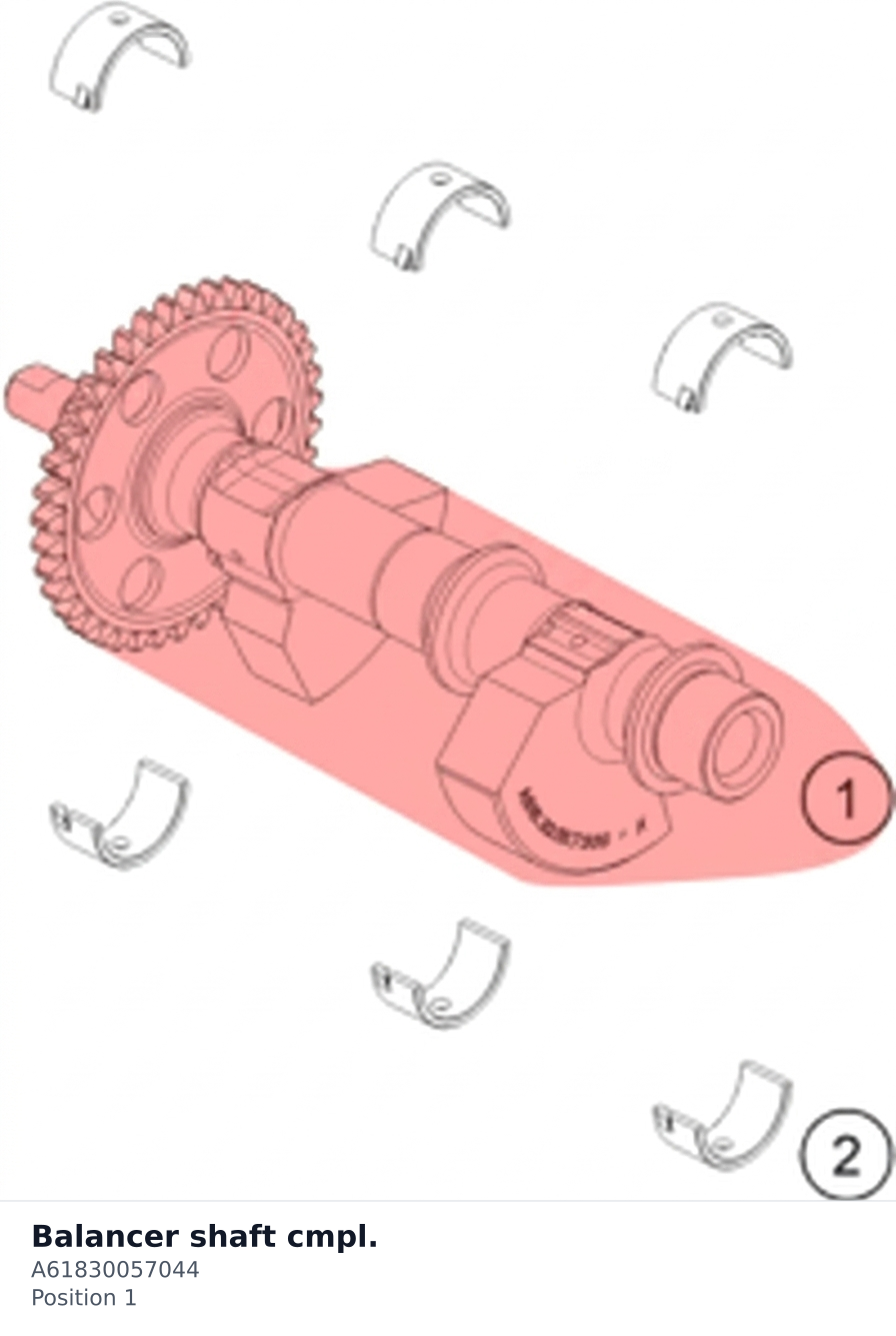Diagram preview: Balancer shaft cmpl. (A61830057044)