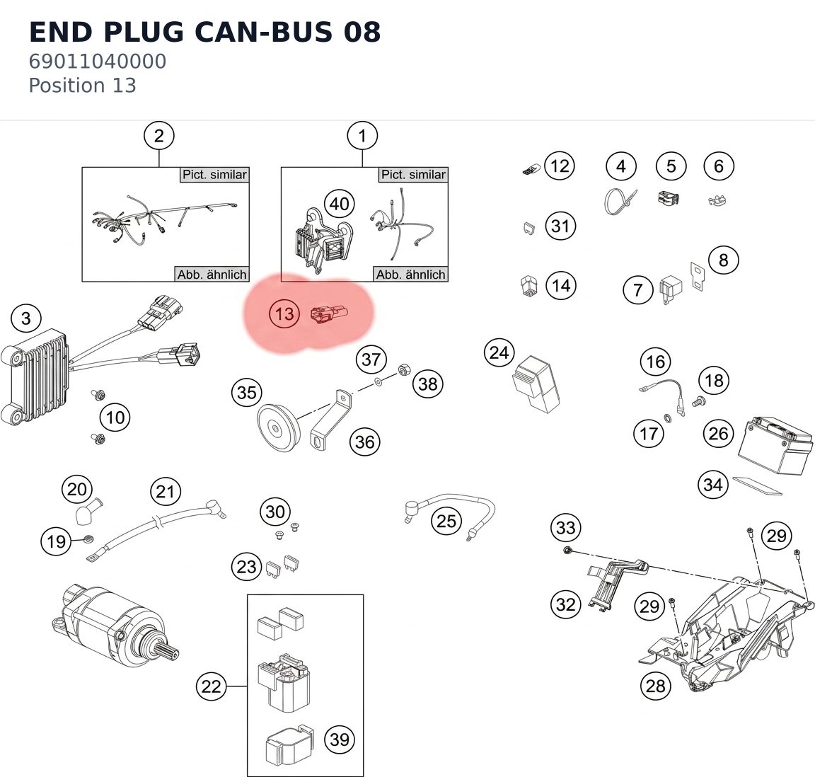Diagram preview: END PLUG CAN-BUS 08 (69011040000)