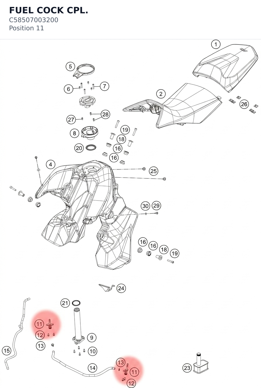 Diagram preview: FUEL COCK CPL. (C58507003200)