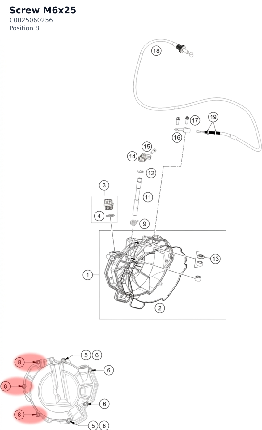 Diagram preview: Screw M6x25 (C0025060256)