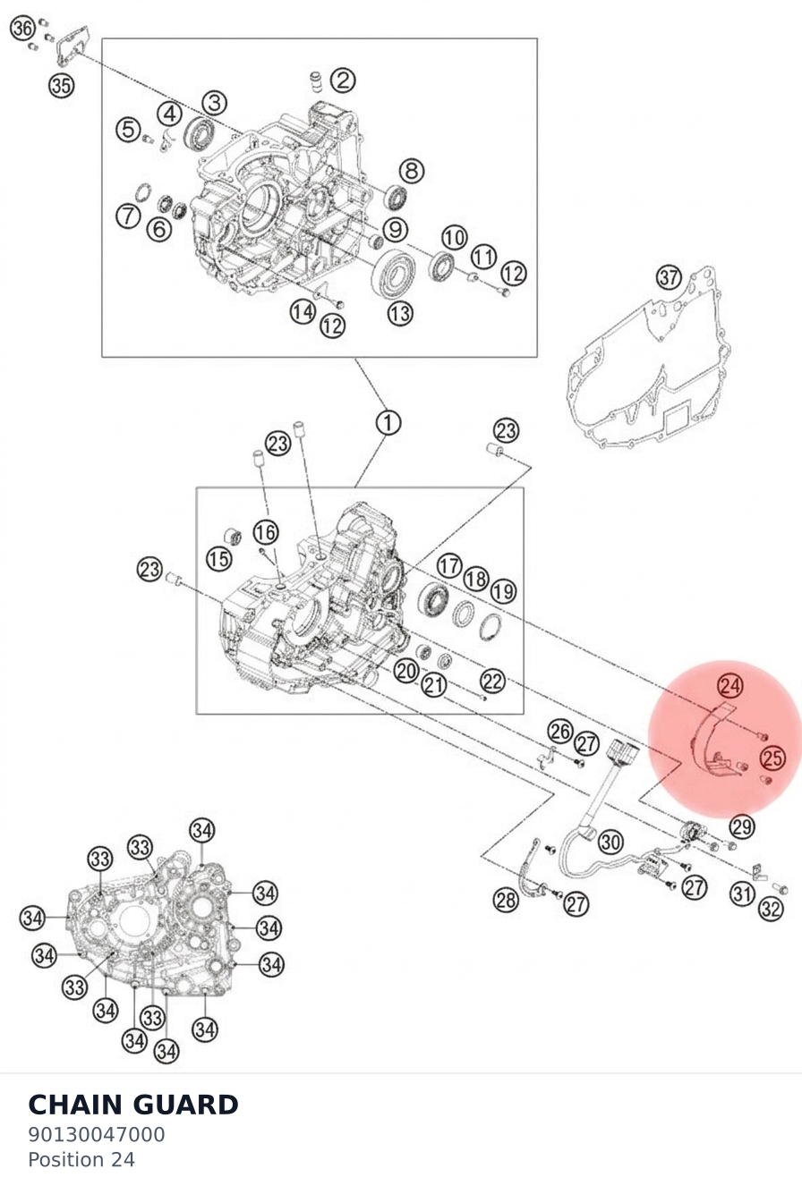 Diagram preview: CHAIN GUARD (90130047000)