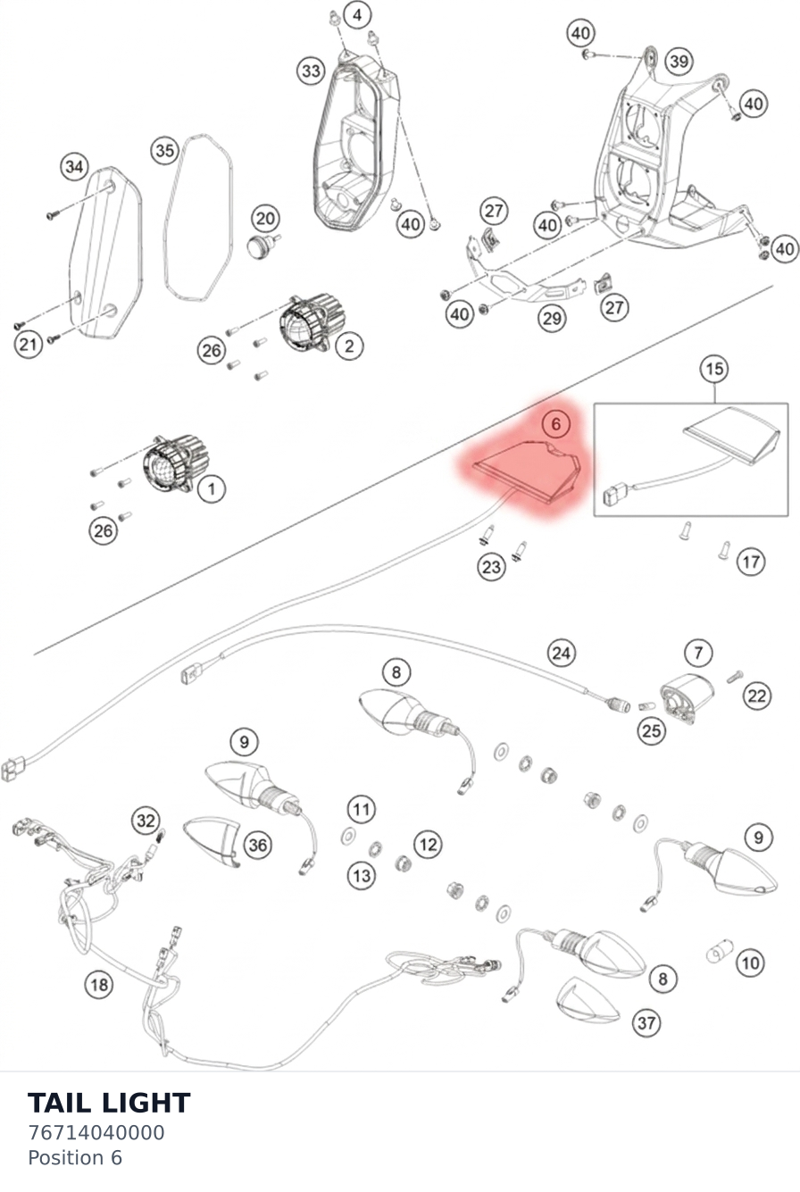 Diagram preview: TAIL LIGHT (76714040000)