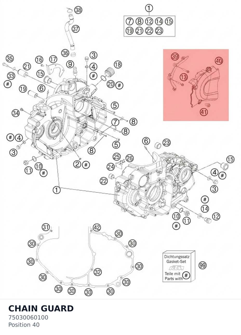 Diagram preview: CHAIN GUARD (75030060100)