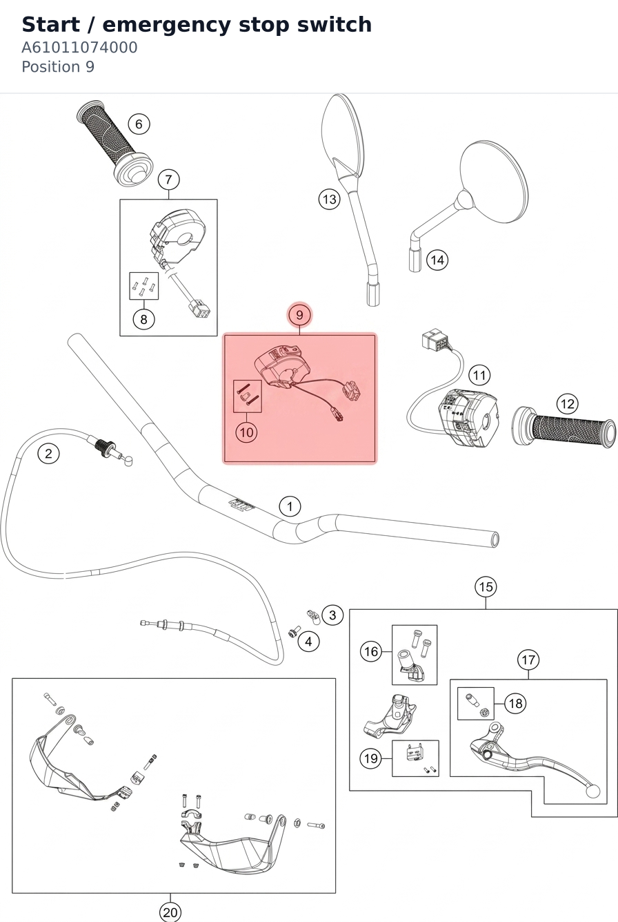 Diagram preview: Start / emergency stop switch (A61011074000)