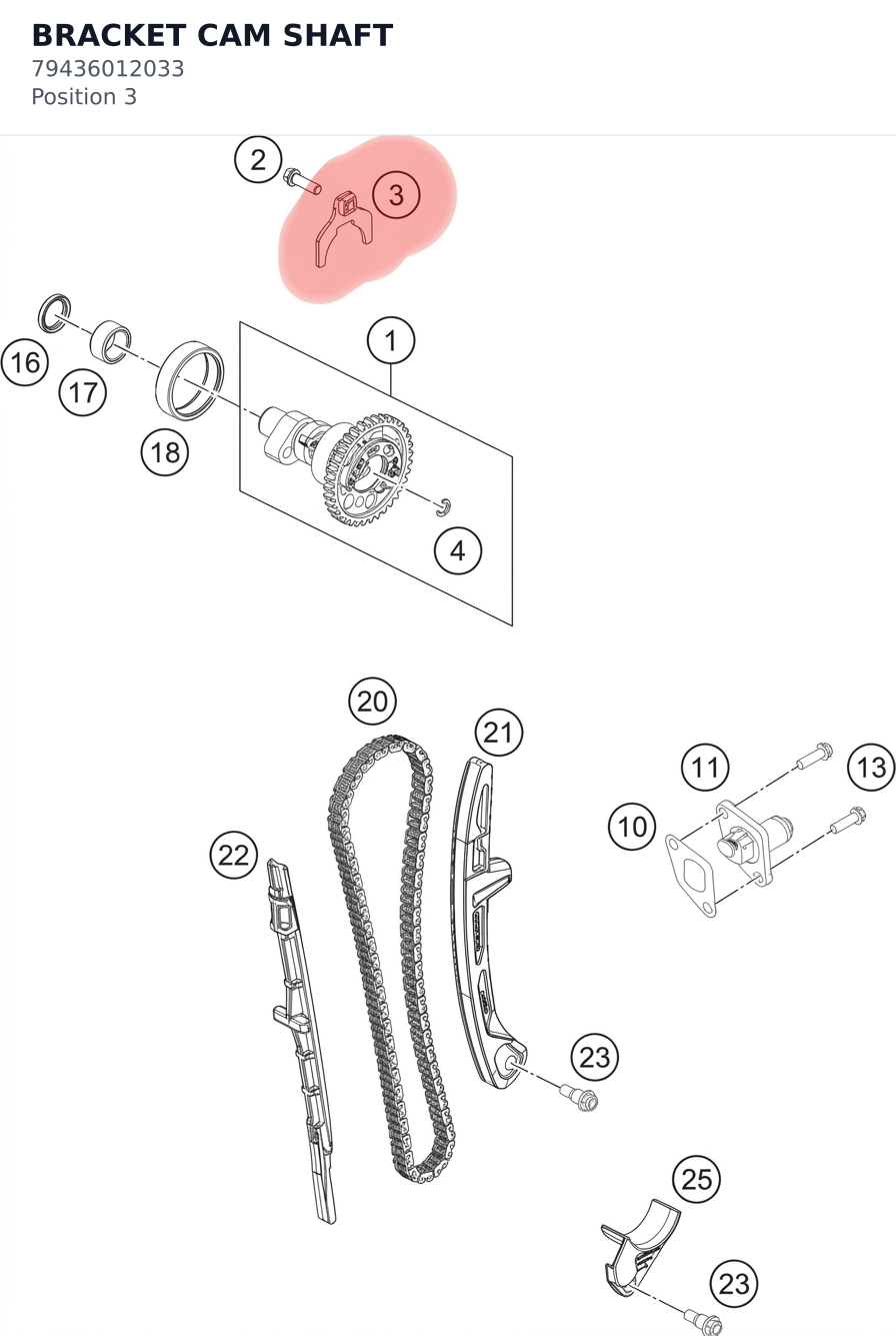 Diagram preview: BRACKET CAM SHAFT (79436012033)