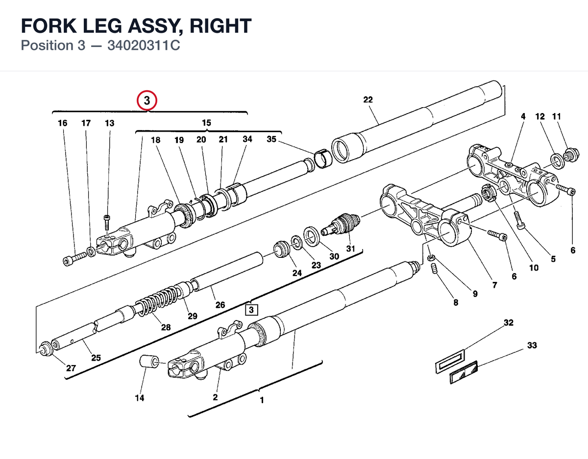 FORK LEG ASSY, RIGHT