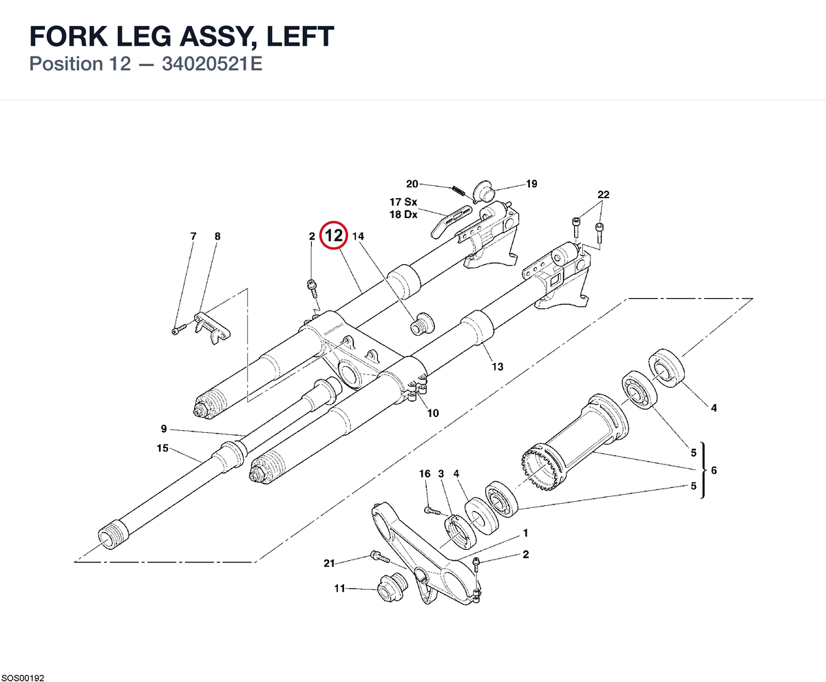 FORK LEG ASSY, LEFT