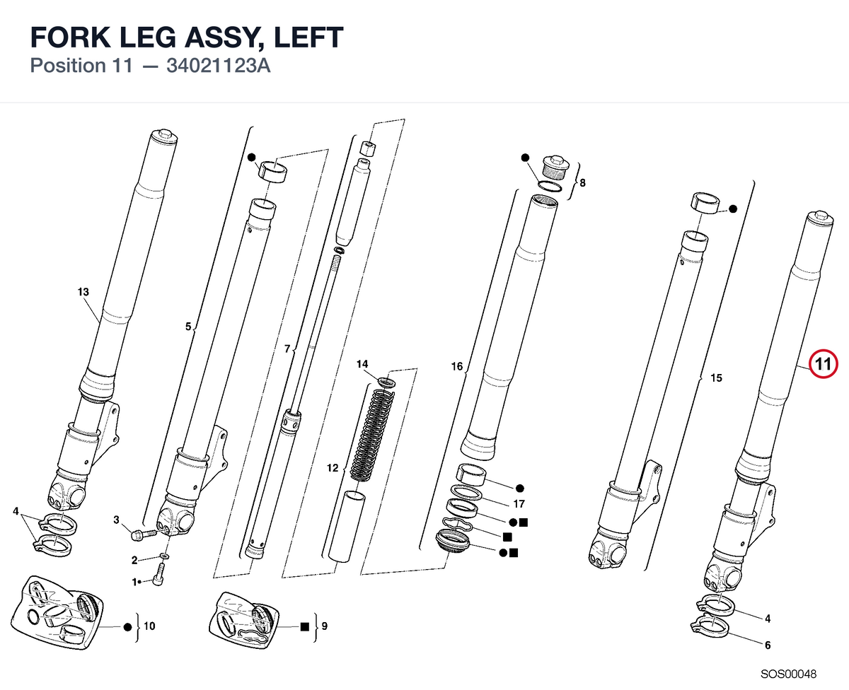 FORK LEG ASSY, LEFT