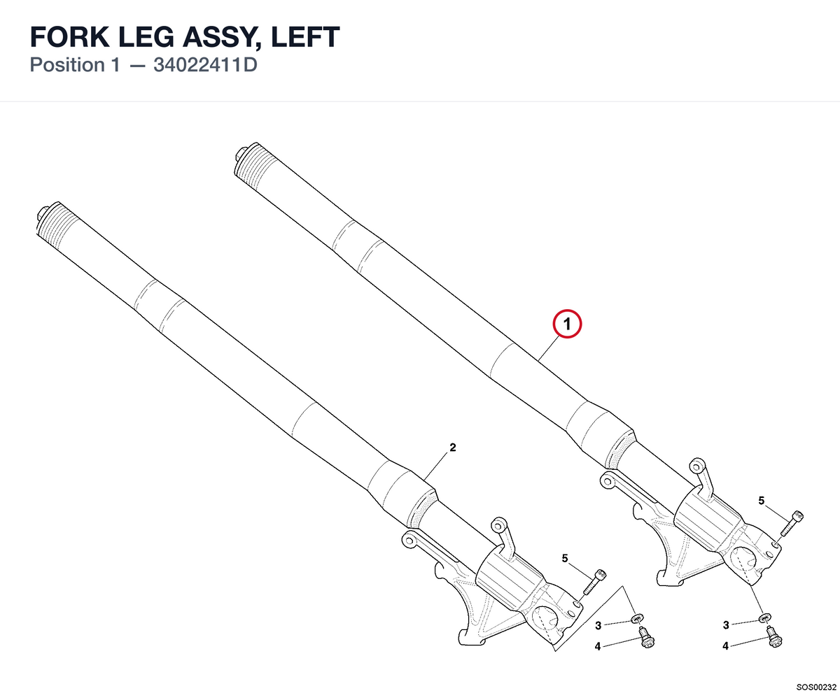 FORK LEG ASSY, LEFT