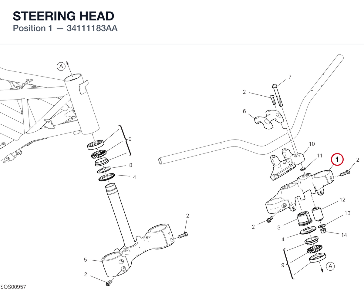 STEERING HEAD 34111183AA diagram position