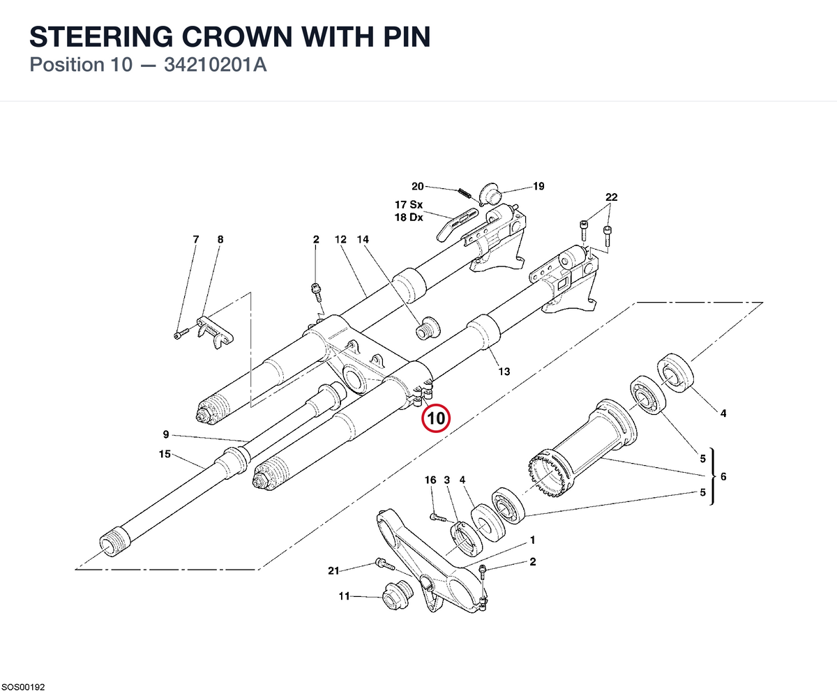 STEERING CROWN WITH PIN