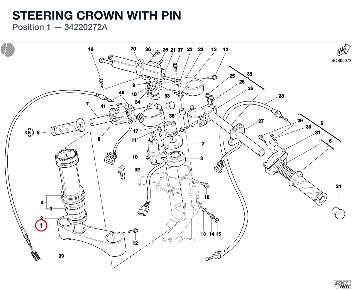 STEERING CROWN WITH PIN