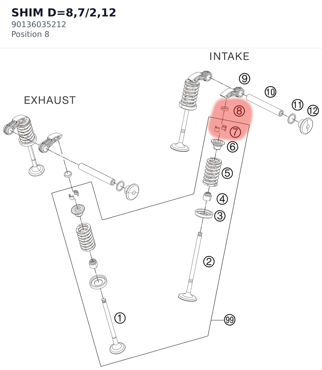 Diagram preview: SHIM D=8,7/2,12 (90136035212)