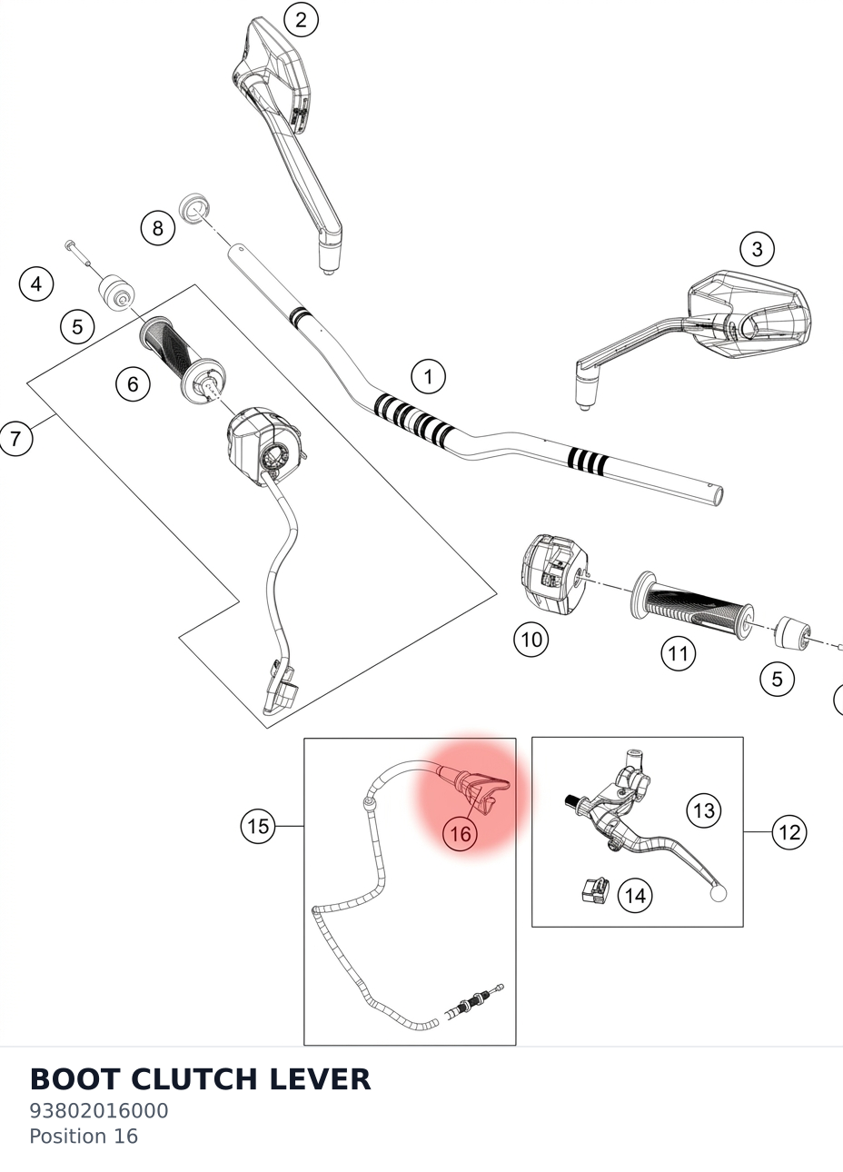 Diagram preview: BOOT CLUTCH LEVER (93802016000)